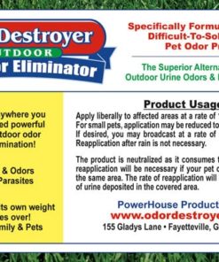 Odor Destroyer Dry - Product Label (back)